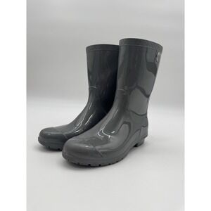 Ugg Sienna Gray Rain 9 Boot Mid Calf High Gloss Outdoors Nature Gorp Designer